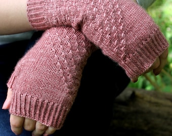 Dealas - Textured Fingerless Mitts Knitting Pattern