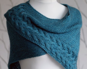 Tuinn Bheaga - Reversible Cabled Shawl Knitting Pattern