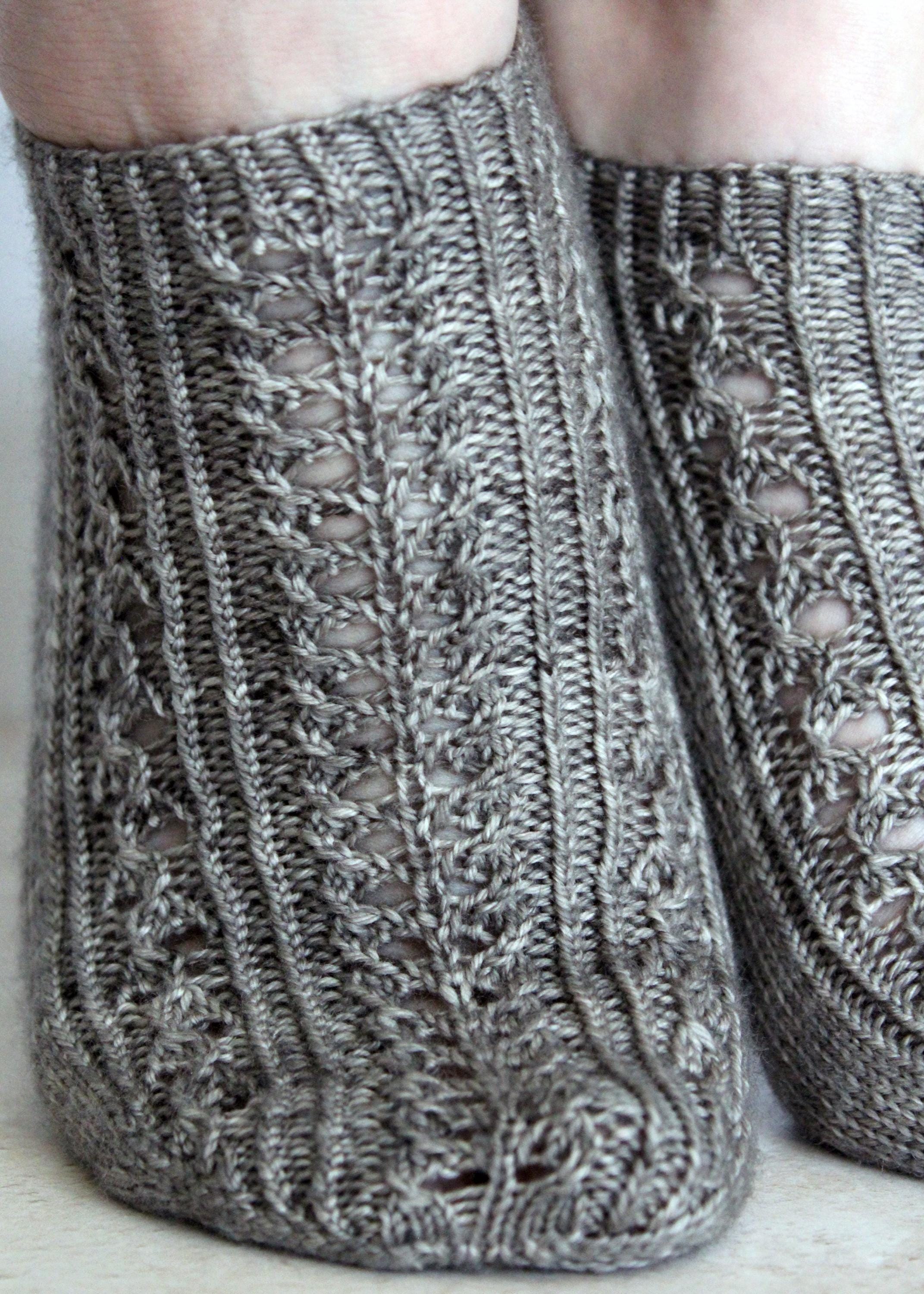 Twisting Rib Sock Pattern Marischal - Lace and Twisted Rib Sock Knitting Pattern - Etsy