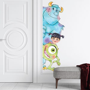 Monsters Inc Wall Stickers, Disney Monster Wall Decals, Monster Peek a Boo Wall Stickers