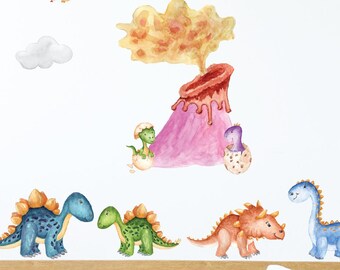 Dinosaur Wall Decals: Colorful Kids Room Decor