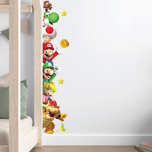 Mario Wandaufkleber, Super Mario Peek a Boo Aufkleber, Mario Türaufkleber