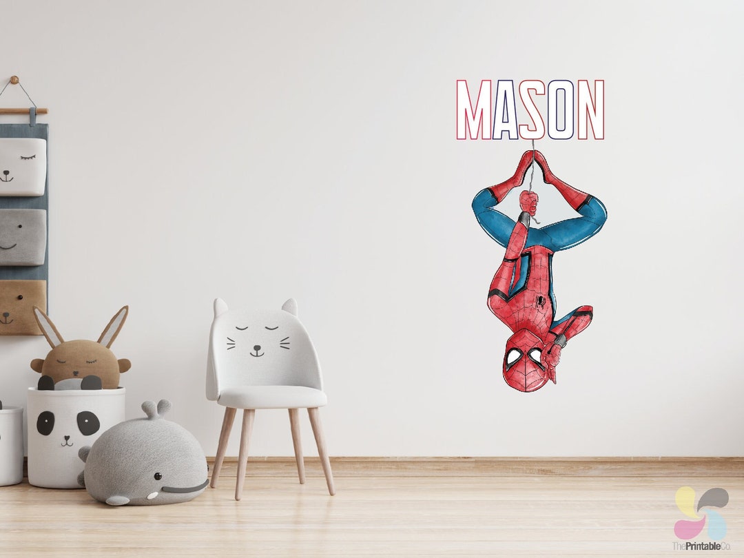 Personalised Spider Man Wall Stickers Spider Boy Wall Decals Etsy