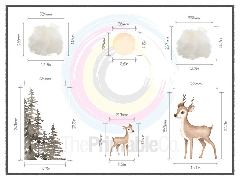 Woodlands Nursery Wall Decor Forest Wall Stickers Baby Etsy