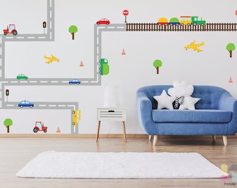 Construction Car Truck Wall Decals: Nursery Boy Room Decor