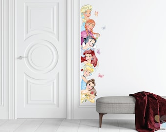 Peeking Princess Wall Stickers, Princess Girl Wall Decals, Princess Stickers