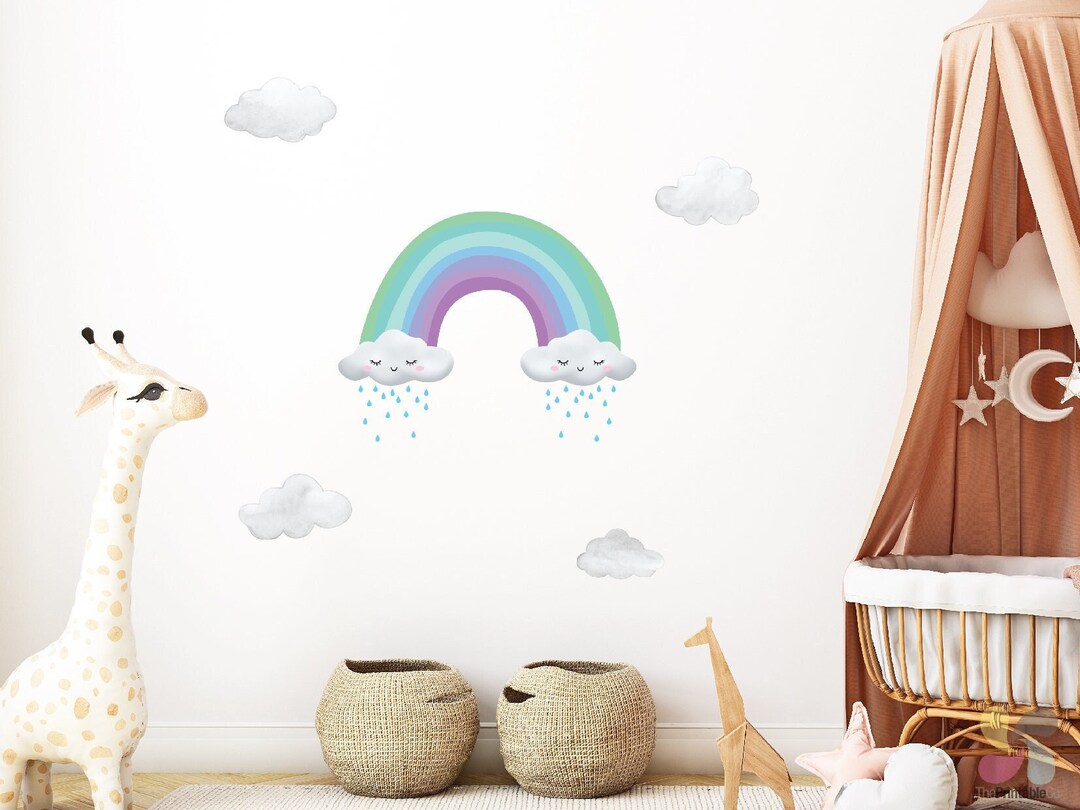 Rainbow Fabric Wall Decal: Colorful Kids Room Decor - Etsy