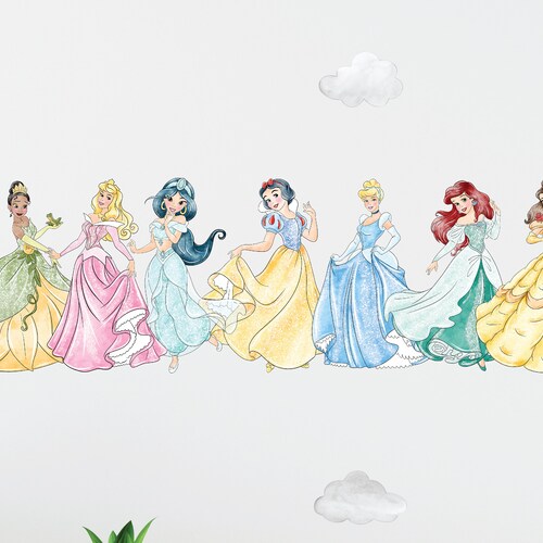Wall Sticker Disney Princess Characters Art Decal Decor Mural Etsy