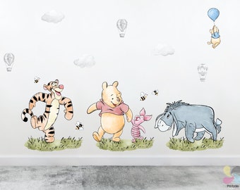 Winnie the Pooh Nursery Wall Decals: Removable Fabric Stickers