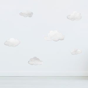 Removable Watercolour Cloud Pack, Kids Cloud Room Decals, Cloud Wall Sticker