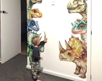 Muurstickers dinosaurus: Peel & Stick-kamerdecoratie Dino World
