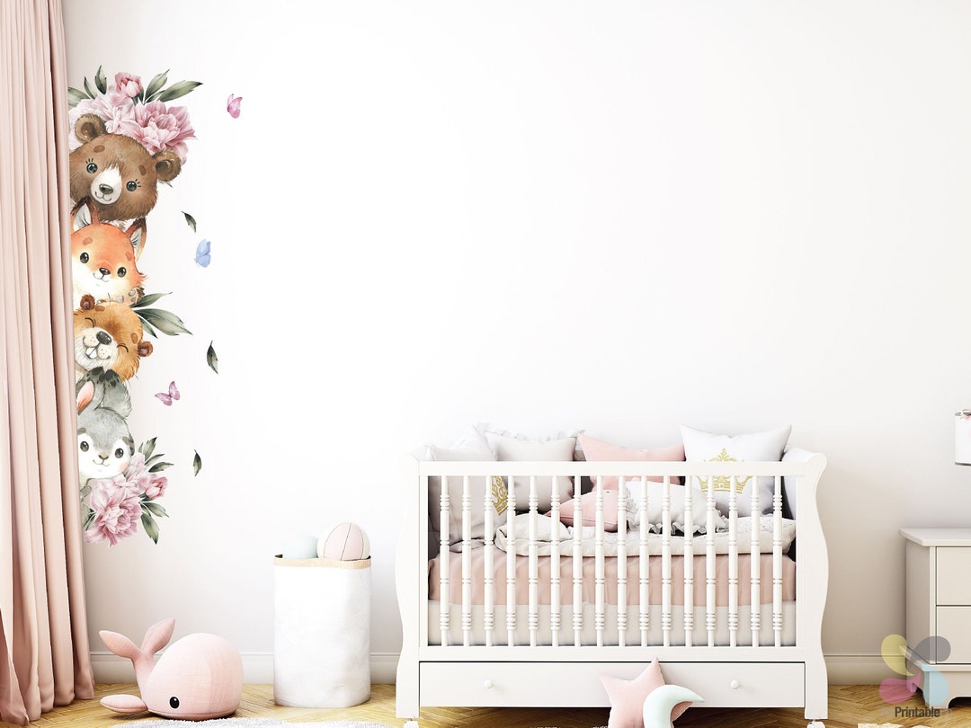 Fabric Woodland Animal Decals Woodland Nursery Wall Stickers Etsy