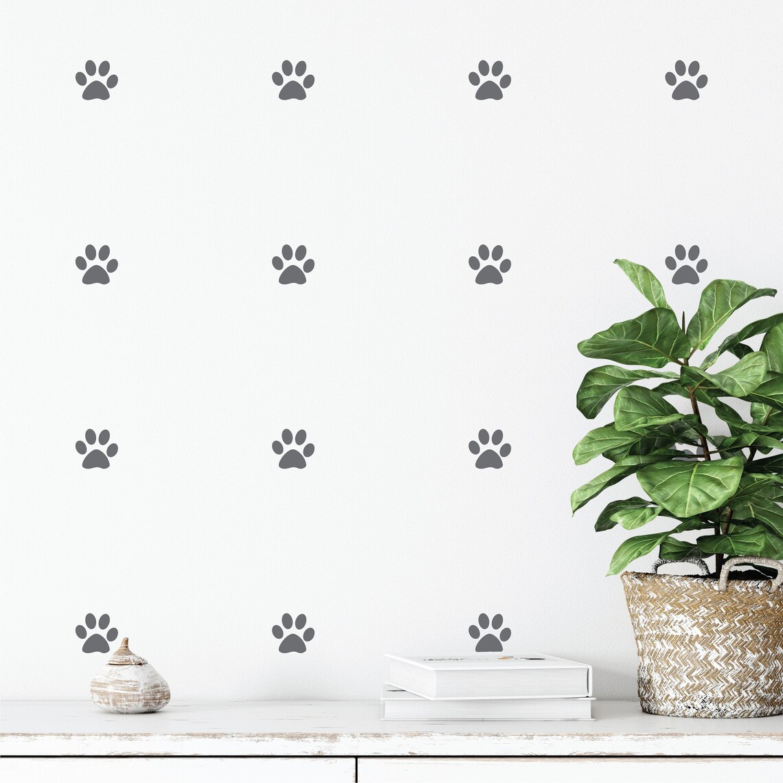 Paw Print Vinyl Wall Decal Dog Removable Wall Stickers Etsy