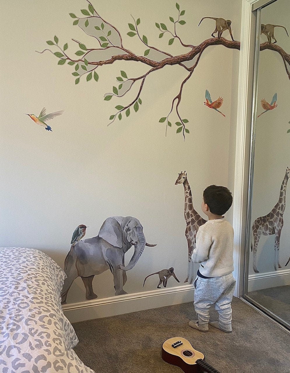 Safari zoo animal wall sticker prints kids wall decals | Etsy