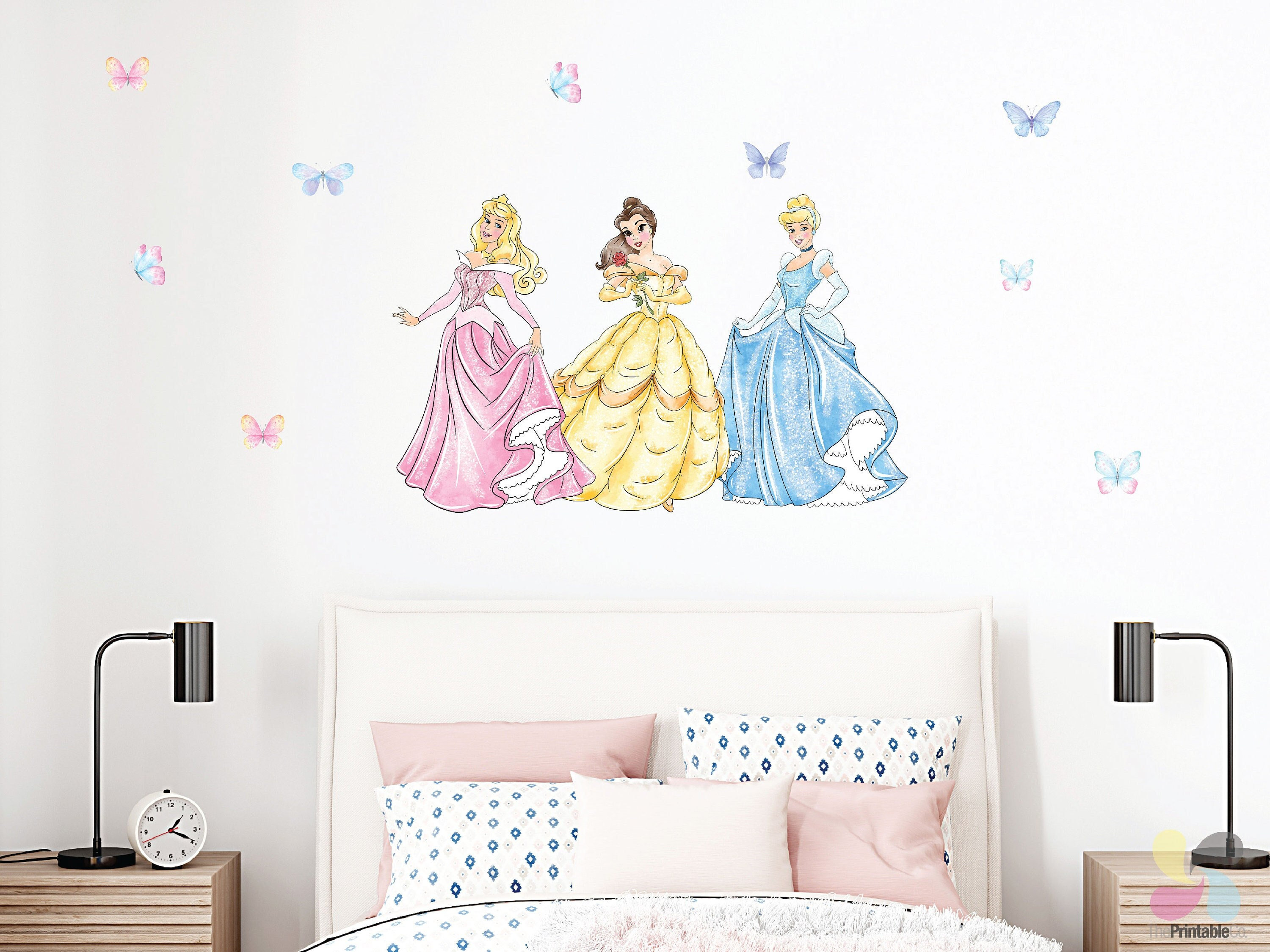 Adesivi murali Principesse Disney, decorazioni per la cameretta delle bambine - Italia