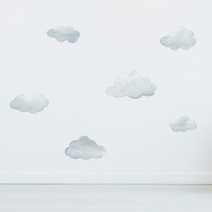 Cloud Watercolour Removable Fabric Wall Stickers, Cloud Wall Sticker, Nursery Cloud Decals