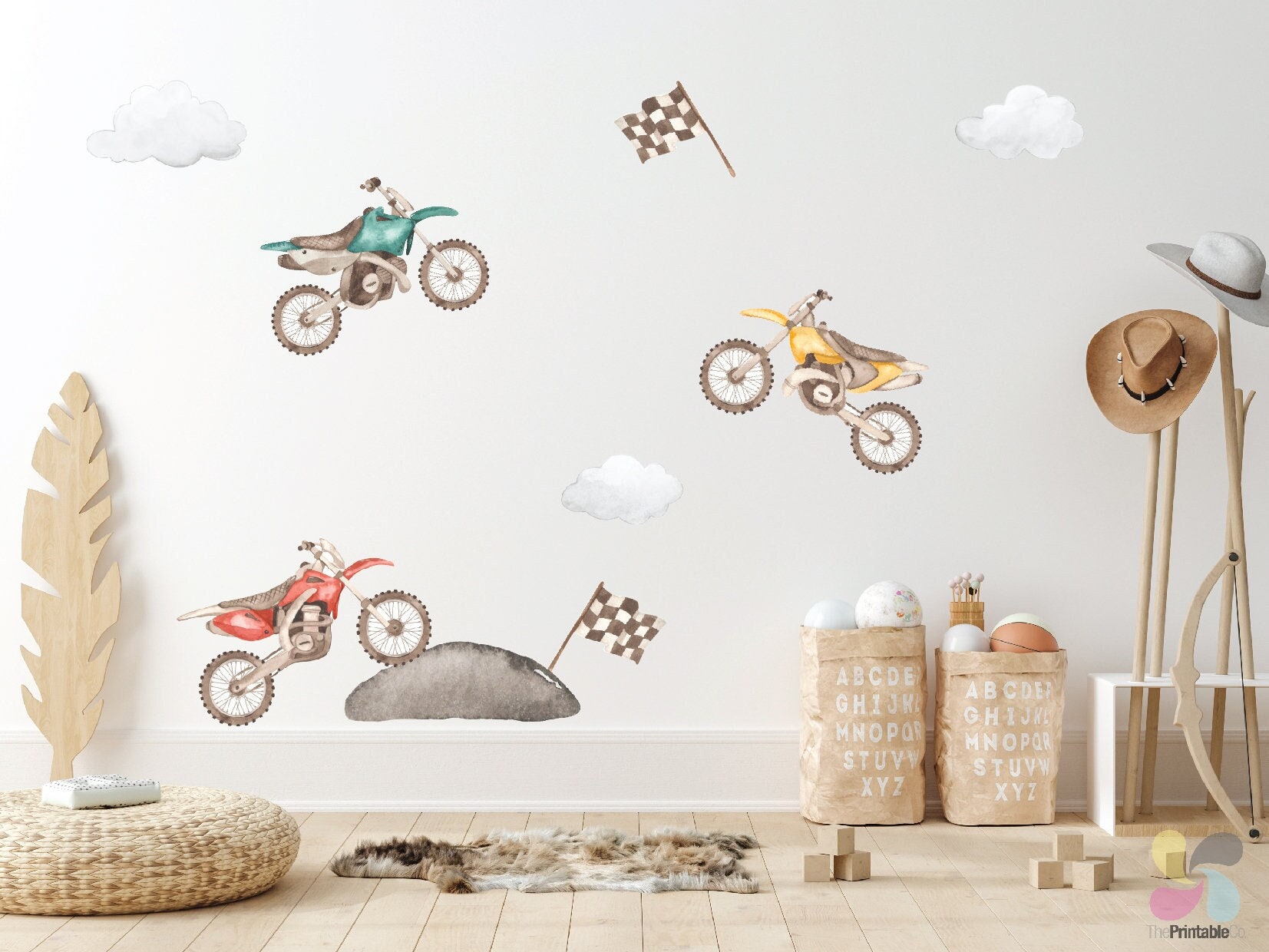 Dirtbike-pegatinas De Pegatina Con Diseños Deportivos Para Pared Wheelie  Para Niños, Decoración Para El Hogar, Vinilos Para Paredes, Moto X Murales,  A412 - Adhesivos De Pared - AliExpress