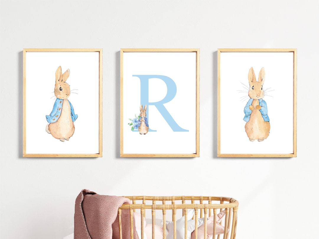 Peter Rabbit Nursery Prints, Personalized Wall Art Set - Etsy