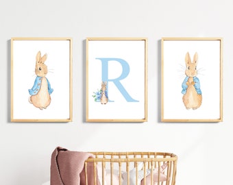 Láminas infantiles de Peter Rabbit, juego de arte mural personalizado