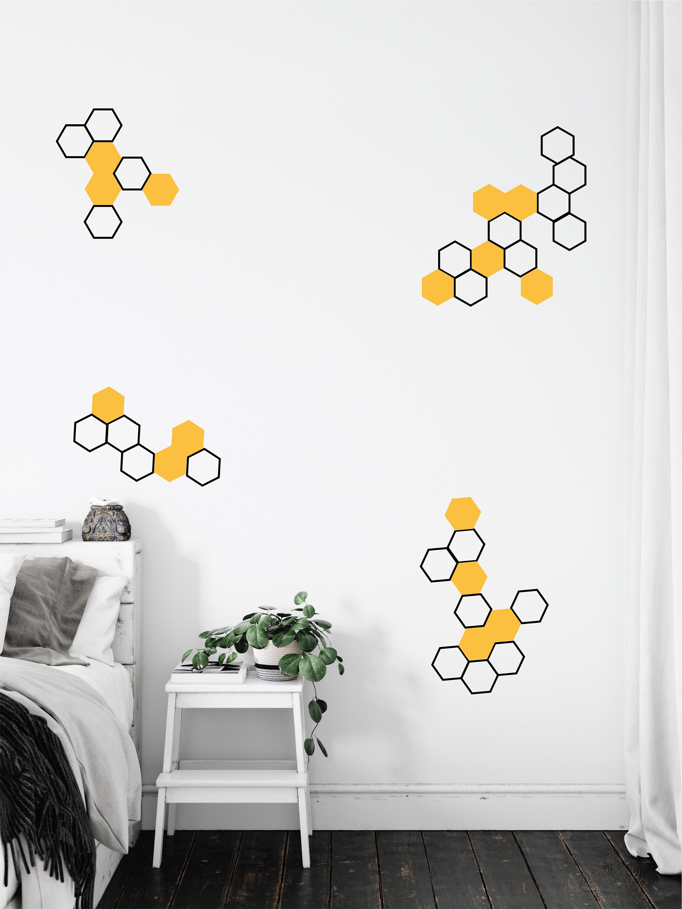 Geometric hexagon pattern decals removable vinyl wall Etsy