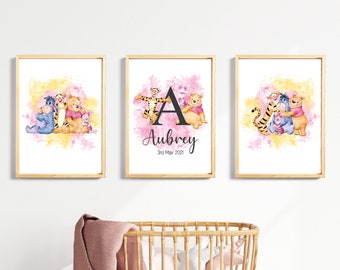 Winnie Puuh Kinderzimmer Kunst: Giclée Print Set