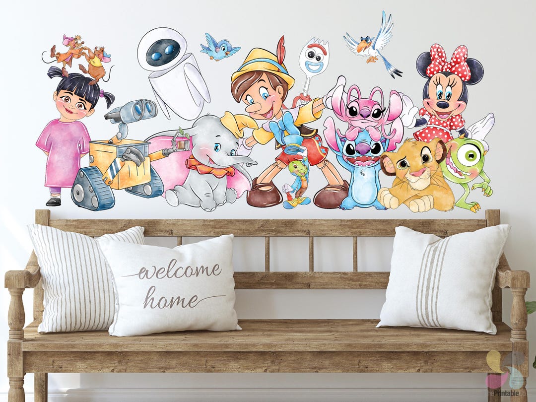 Above Door Disney Wall Stickers, Minnie and Friends, Lion King and Wall ...
