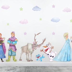 Frozen Wall Stickers, Anna, Elsa, Olaf, Peel and Stick Decals
