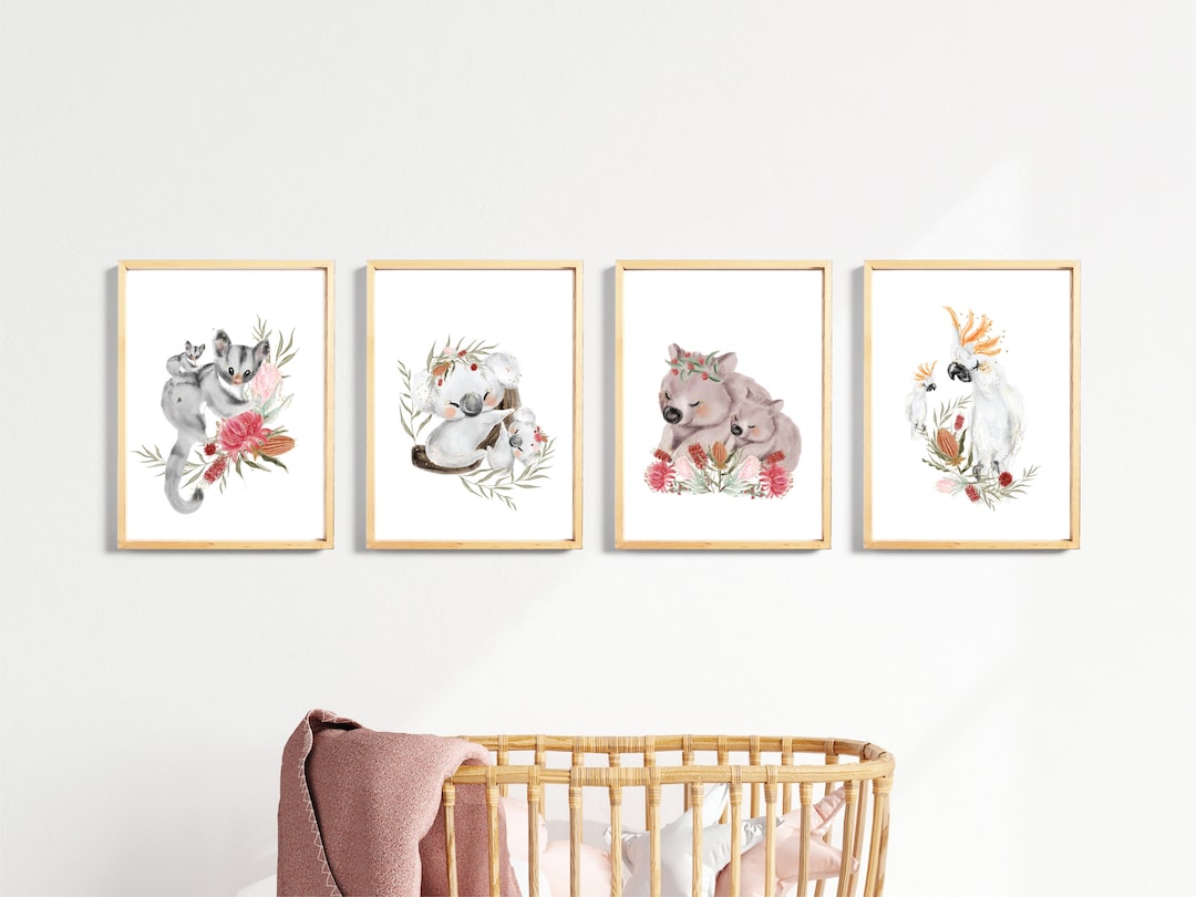 Australian Animals Wall Decor, Aussie Animal Wall Prints, Set of 4 ...