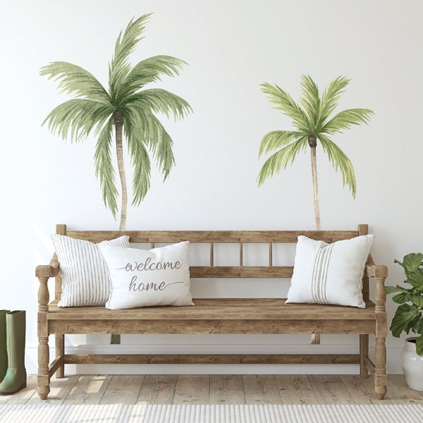 Fabric Palm Tree Wall Stickers, Tropical Palm Tree Decals, Nursery Wall Stickers