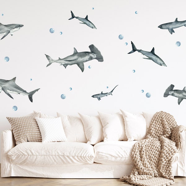 Shark Wall Decals Etsy