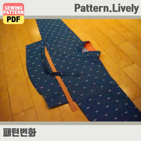 Korean Dolrim-git Hanbok jeogori(tops, blouse) for women/digital sewing pattern PDF