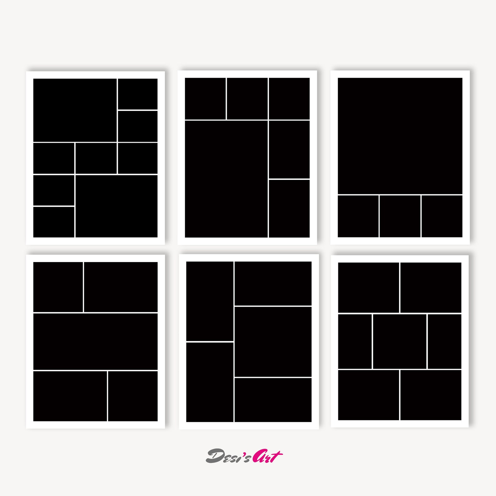 8x10 Photo Collage Template Bundle Template Pack Etsy