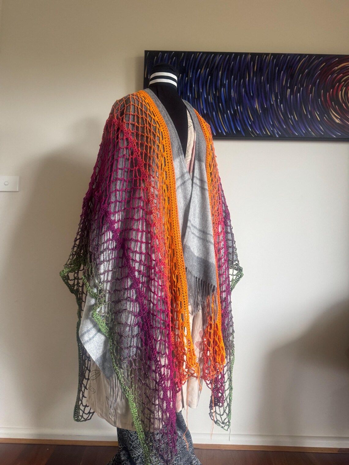 How to CROCHET Summer/winter Mesh SERAPE - PDF Pattern All Sizes; Beach ...