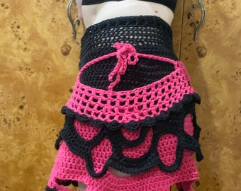 Goth Deco CYBERPUNK Mesh Mini SKIRT: Free Size Steampunk