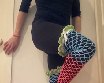 Crochet Mesh Fishnet Leg Warmers Pattern: Rave Goth Cosplay (All Sizes)