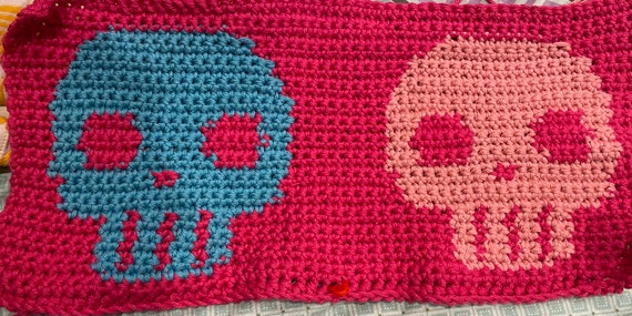 Crochet skull baby blanket pattern deals