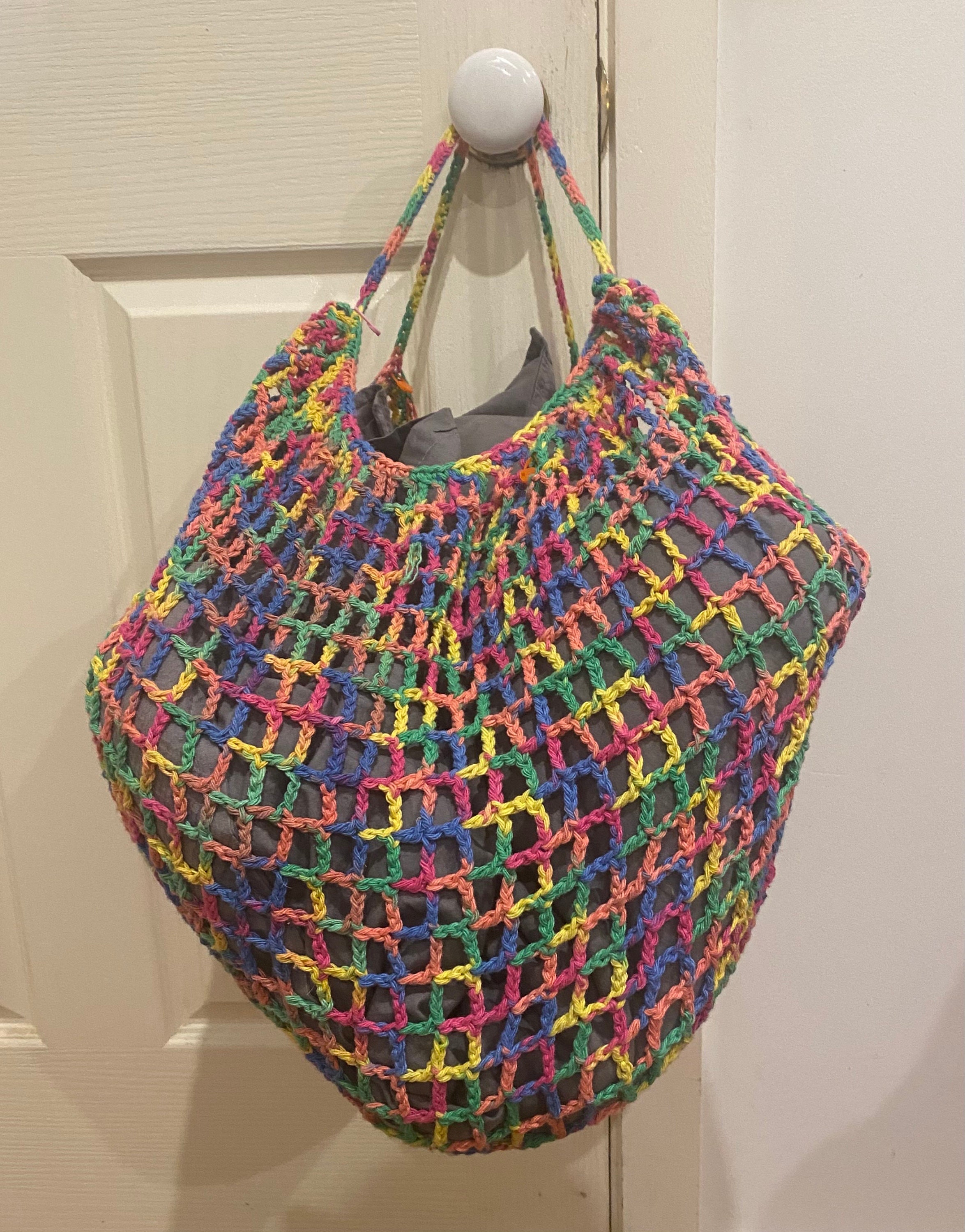 Easy Crochet Mesh Shopping/groceries Market Bag Pattern: Beginner ...