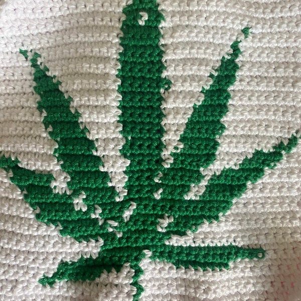 Mary Jane 420 ouid mosaic crochet tile pattern: stoner/smoker/munchies bag, wall hanging, throw, festival goth/emo graphgan pixel potholder