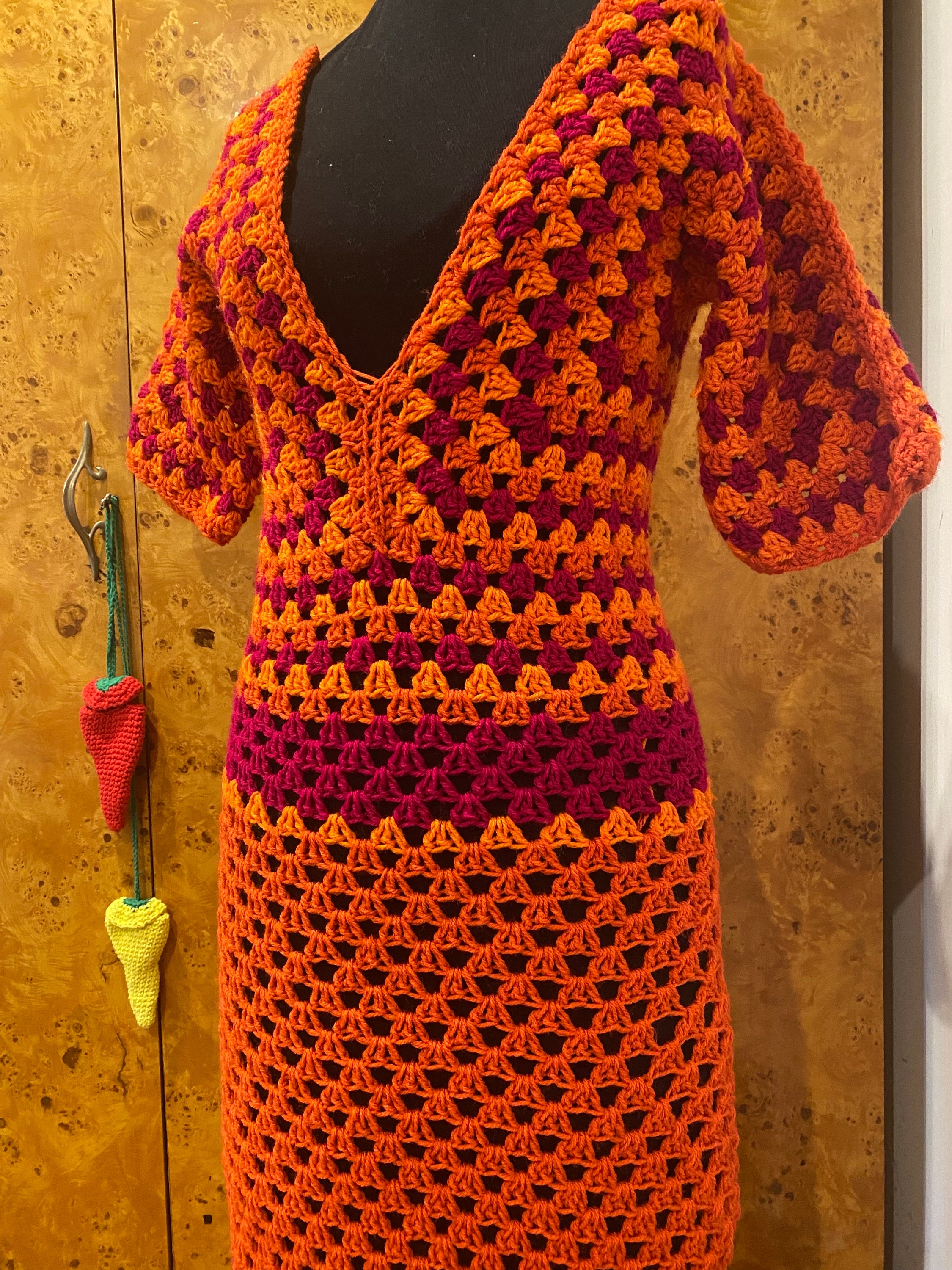 crochet hexagon dress My crochet hexagon dress : r/crochet