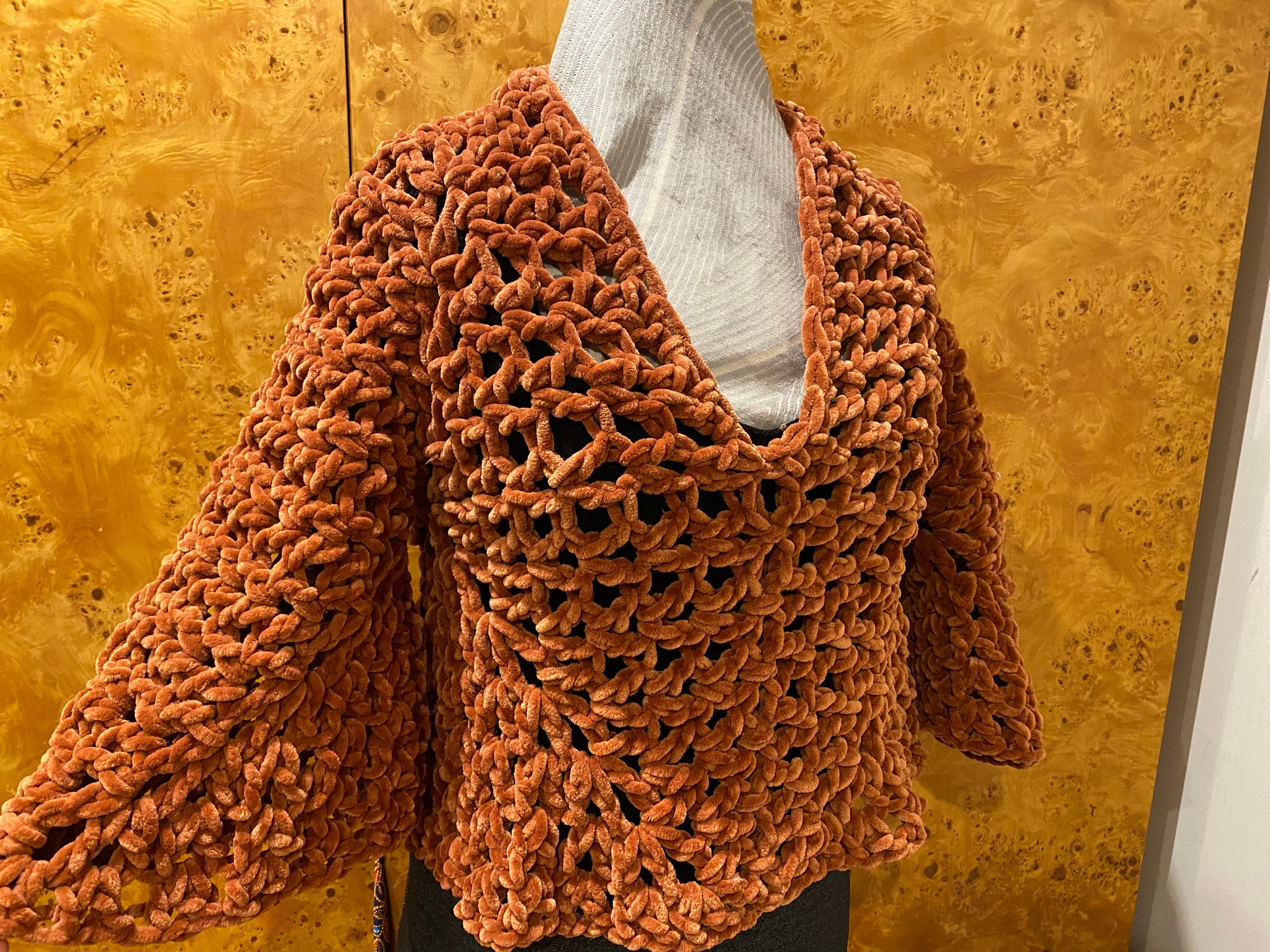 39 Cropped Sweater Crochet Patterns: Upgrade Your Wardrobe Handmade Style 1 Hexie cropped sweater pattern w V-neck