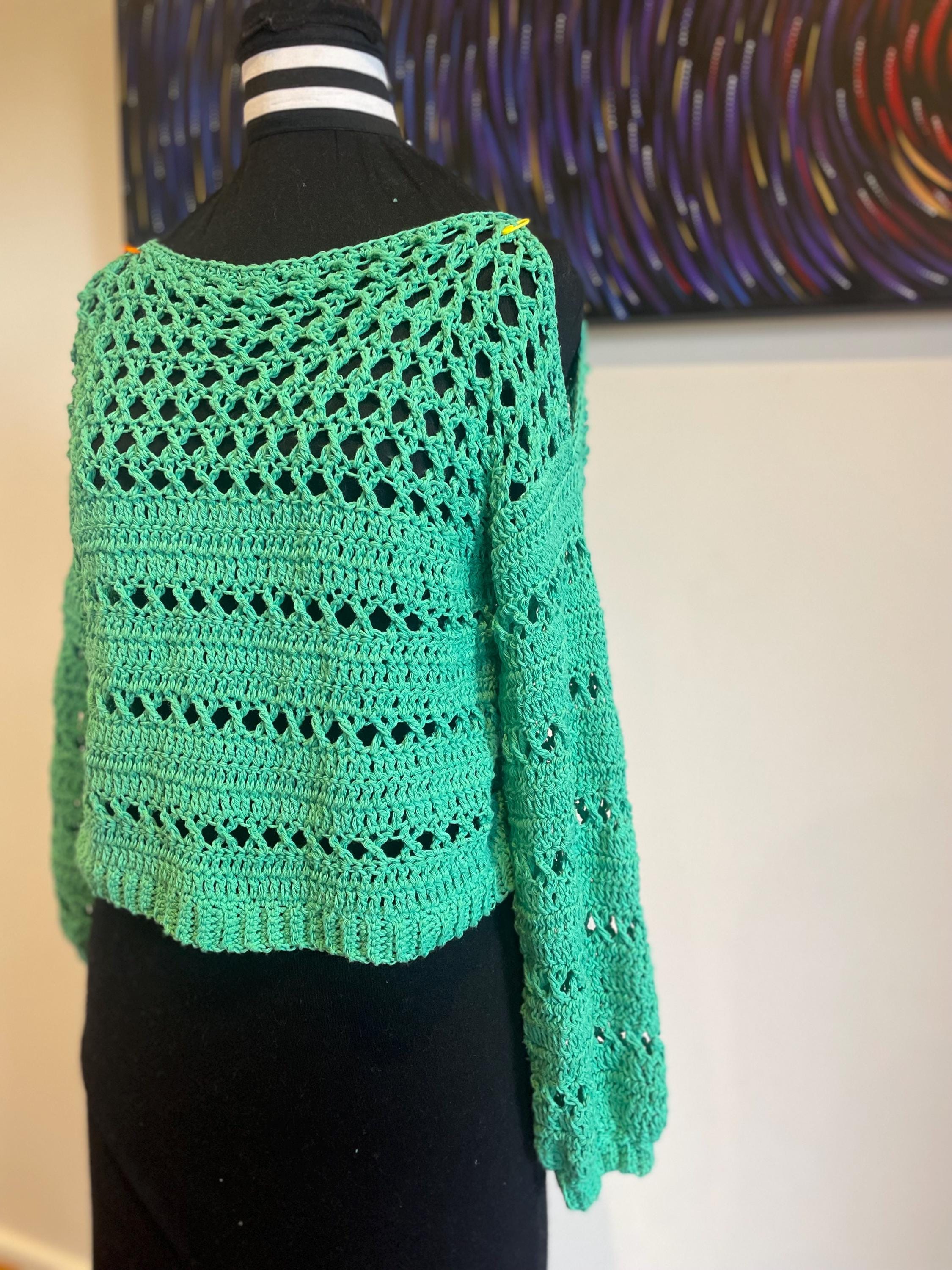 SUMMER LOVIN Crochet Mesh Cropped Sweater/shrug, Bell