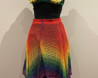 How to crochet festival mesh fairy fae ren handkerchief skirt! (easy beginner crochet pattern photo tutorial all sizes) spring/summer 2026