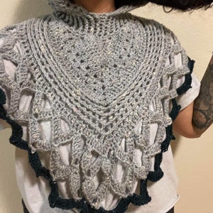 How to crochet Wastelander hoodie cowl/scarf/shawl/snood, pattern pdf instructions & photo tutorial, easy crochet project for all sizes