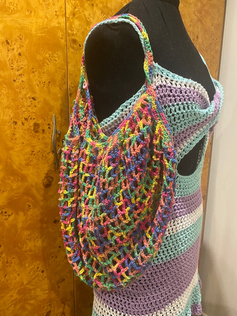 Easy Crochet Mesh Shopping/groceries Market Bag Pattern: Beginner ...