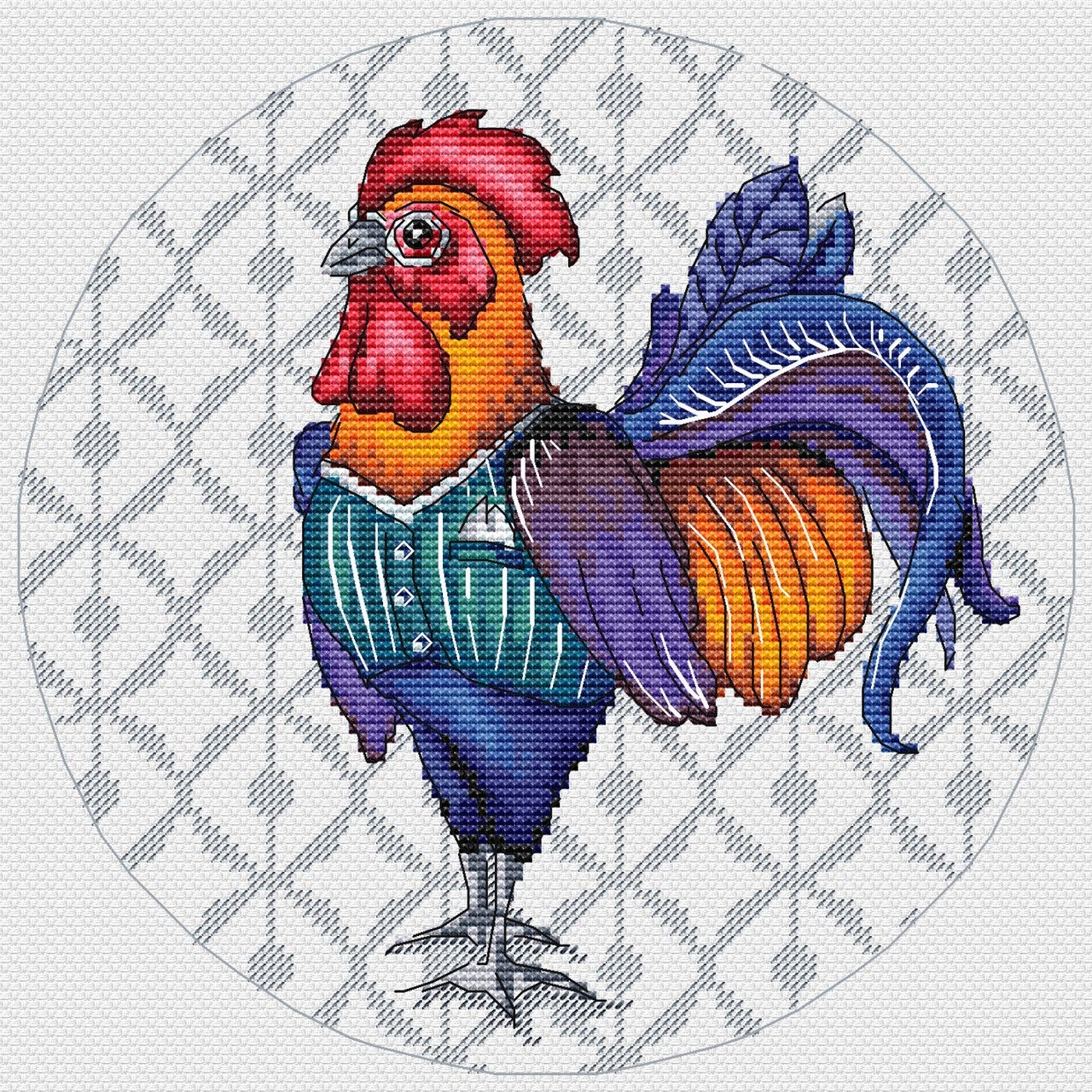 Rooster Cross Stitch Eastern horoscope cross stitch Fantasy | Etsy