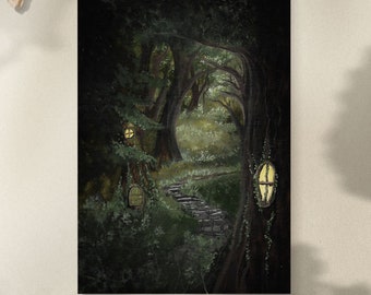 ART PRINT ~ Dark Forest Path -Fantasy - Environmentally friendly printing