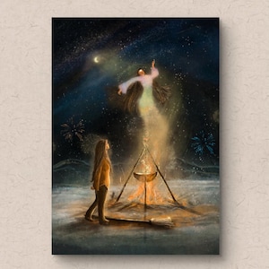 DIN A6 Karte ~ Hexenfeuer ~  Magie, Feuer, Mond