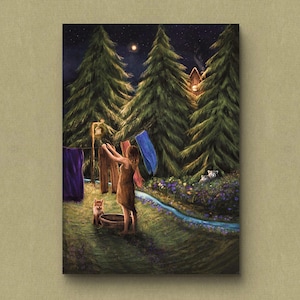 Carte DIN A5 ~ Chalet forestier ~ Forêt, lieu magique, sorcière