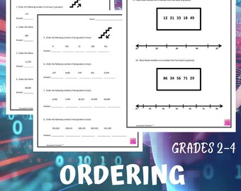 Ordering Numbers Math Assessment