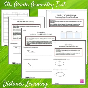 Puede incluir: Un test de geometría imprimible para cuarto grado con preguntas de opción múltiple y diagramas. El test abarca la identificación de líneas, segmentos de línea, rayos, ángulos y la clasificación de formas por sus propiedades. El test también incluye preguntas sobre simetría y el dibujo de líneas de simetría.